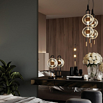 Настольная лампа с черным основанием и золотистым декором Bruno варинант исполнения - 5 | Loft Concept в Липецке