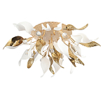 Люстра потолочная с декоративными белыми и золотистыми листьями Wintery flovers варинант исполнения - 2 | Loft Concept в Липецке