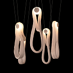 Подвесной светильник белого цвета с 6-ю изогнутыми плафонами Flow Loop варинант исполнения - 6 | Loft Concept в Липецке