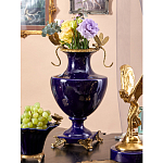 Ваза темно-синего цвета из фарфора с бронзовыми стрекозами Eden Garden porcelain and bronze варинант исполнения - 6 | Loft Concept в Липецке