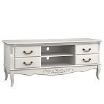 ТВ-тумба белая из массива бука с 4-мя ящиками и 2-мя полками White Provence варинант исполнения - 2 | Loft Concept в Липецке