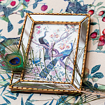 Постер в зеркальной раме в стиле шинуазри Chinoiserie Imperial Garden Peacocks on a Tree Poster варинант исполнения - 3 | Loft Concept в Липецке