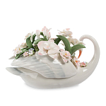 Статуэтка фарфоровая Лебедь с цветами Charming Statuette варинант исполнения - 1 | Loft Concept в Липецке