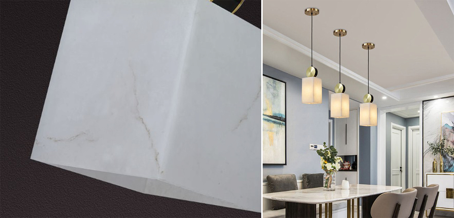 Подвесной светильник с прямоугольным мраморным плафоном Rectangular Marble Shade Подвесной светильник с прямоугольным мраморным плафоном Rectangular Marble Shade - Loft-Concept в Липецке
