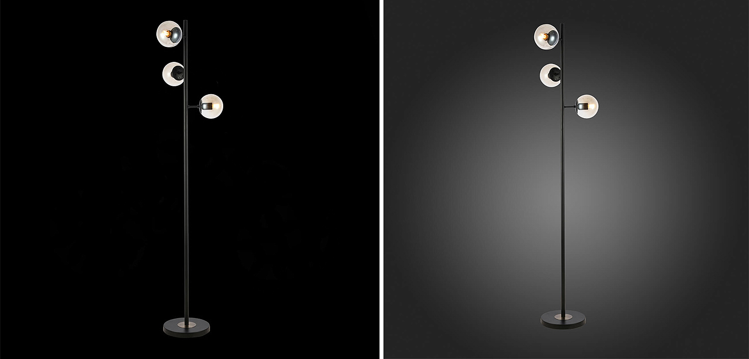 Торшер Modo Floor Lamp Ambre Black Торшер Modo Floor Lamp Ambre Black - Loft-Concept в Липецке