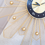 Часы настенные из металла в виде солнца с чёрным циферблатом Mirror Tower Clock варинант исполнения - 3 | Loft Concept в Липецке