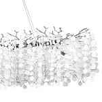 Линейная люстра с круглыми хрустальными подвесками Fairytree Chrome Crystal Branches Linear Chandelier варинант исполнения - 2 | Loft Concept в Липецке
