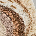 Овальный Современный Гобелен Абстракция в бежевых тонах Shallow варинант исполнения - 6 | Loft Concept в Липецке