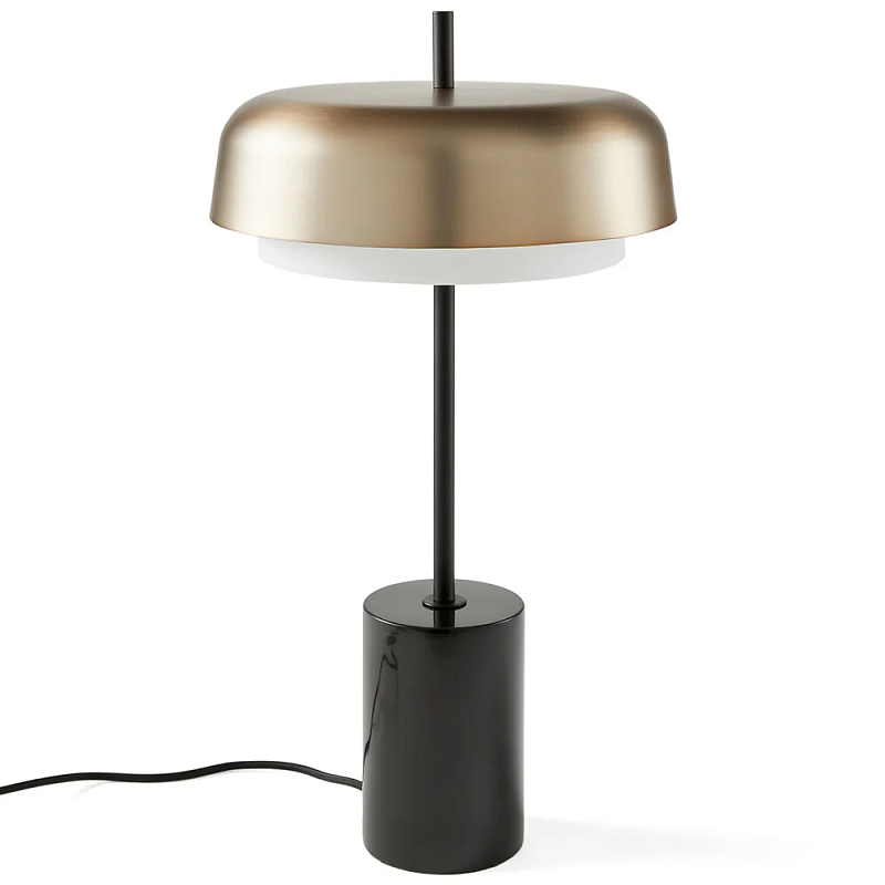 Настольная лампа Wilona Table Lamp Латунь Белый Черный Настольная лампа Wilona Table Lamp Латунь Белый Черный в Липецке | Loft Concept