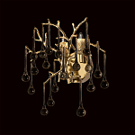 Бра в форме ветвей деревьев золотого цвета с прозрачными подвесками-каплями Droplet Bra варинант исполнения - 2 | Loft Concept в Липецке