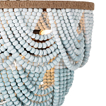 Круглый потолочный светильник с подвесками из круглых деревянных бусин Ombre Wooden Beads Blue Ceiling Lamp варинант исполнения - 1 | Loft Concept в Липецке