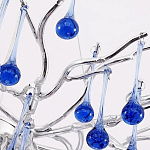 Люстра с синими стеклянными подвесками в форме капель FAIRYTREE Light варинант исполнения - 3 | Loft Concept в Липецке