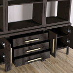 Модульный стеллаж Primo из трех составных элементов Темный орех варинант исполнения - 5 | Loft Concept в Липецке