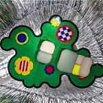 Дизайнерское разноцветное кресло на металлическом каркасе с подставкой для ног Poltronova Plasma Armchair варинант исполнения - 16 | Loft Concept в Липецке