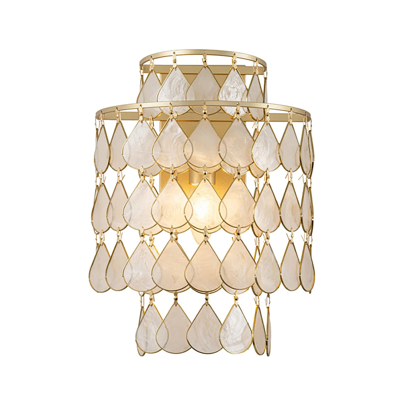 Бра с декором из натуральной морской ракушки Iridescent Light Перламутровый Золотой в Липецке | Loft Concept 