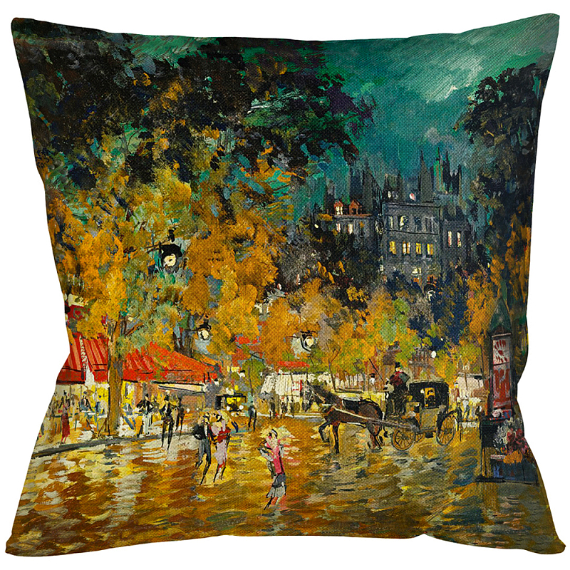 Подушка декоративная Париж Impressionism in Art Мульти Бежевый в Липецке | Loft Concept 