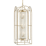 Люстра золотая с внутренним цилиндром из хрустальных бусин Romantic Lantern варинант исполнения - 2 | Loft Concept в Липецке