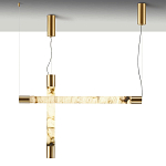 Подвесной светильник с цилиндрическим плафоном из алебастра PEARLS Suspension варинант исполнения - 3 | Loft Concept в Липецке