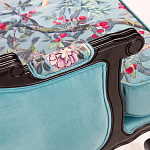 Трехместный диван из натурального бука бирюзовый с изображением птиц и цветов Turquoise Chinoiserie Garden Sofa варинант исполнения - 10 | Loft Concept в Липецке