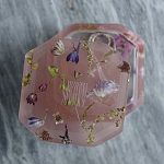 Шкатулка из эпоксидной смолы с цветами розовая Epoxy Resin Square Box Pink варинант исполнения - 6 | Loft Concept в Липецке