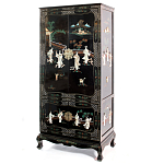 Шкаф черный в китайском стиле  Chinese Cabinet Black варинант исполнения - 4 | Loft Concept в Липецке