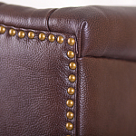 Кресло из натуральной кожи на 4-х деревянных ножках из массива бука Thomas Armchair brown варинант исполнения - 5 | Loft Concept в Липецке