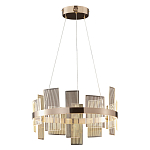 Люстра подвесная круглая с рифлёными прозрачными элементами и золотым основанием Aurea Vista варинант исполнения - 1 | Loft Concept в Липецке