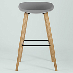 Барный стул на ножках из натурального дерева Boras Grey варинант исполнения - 3 | Loft Concept в Липецке