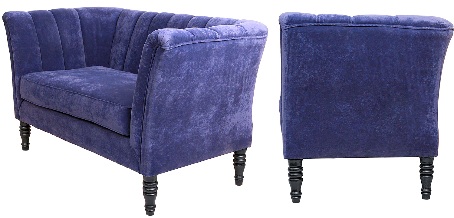 Диван Joffroi Sofa velour blue Диван Joffroi Sofa velour blue - Loft-Concept в Липецке