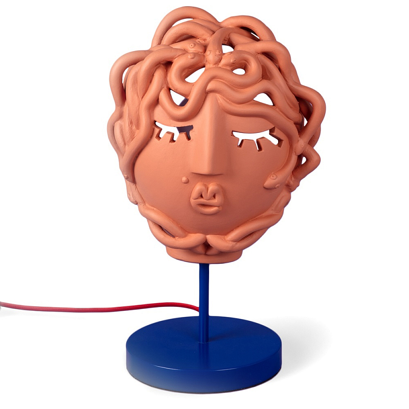 Настольная лампа Seletti Medusa Mask Терракотовый Синий в Липецке | Loft Concept 