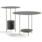 Дизайнерский круглый кофейный стол из металла с мраморным декором PANNA COTTA Coffee Table варинант исполнения - 7 | Loft Concept в Липецке