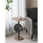 Столик приставной с абстрактным основанием и акцентом в виде золотистого диска Heavenly Space варинант исполнения - 7 | Loft Concept в Липецке