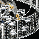 Люстра круглая на цепи цвета хром с прозрачными рельефными хрустальными пластинами Textured Glass Chandelier варинант исполнения - 7 | Loft Concept в Липецке