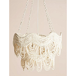 Двухъярусная круглая люстра волнистой формы украшенная белыми бусами Azure Beads Chandelier варинант исполнения - 1 | Loft Concept в Липецке