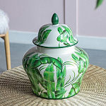 Ваза с зелёными листьями и крышкой Vase Green Leaves варинант исполнения - 6 | Loft Concept в Липецке