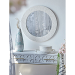 Зеркало круглое инкрустированное раковинами устриц Bone Inlay Dome Mirror White варинант исполнения - 2 | Loft Concept в Липецке