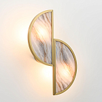 Бра с двумя полукруглыми плафонами из искусственного алебастра в бронзовой оправе Marbella варинант исполнения - 8 | Loft Concept в Липецке