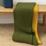 Плед из хлопка жемчужной вязки оливкового цвета Waffle Comfort варинант исполнения - 6 | Loft Concept в Липецке