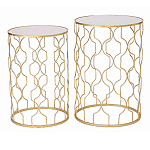 Набор из двух столов из металла Brass Symphony Geometry варинант исполнения - 1 | Loft Concept в Липецке