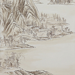 Обои ручная роспись A Thousand Li of Rivers and Mountains Special Colourway on Bleached White dyed silk 2 варинант исполнения - 1 | Loft Concept в Липецке