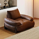 Кресло кожаное с деревянным каркасом Medieval Furniture варинант исполнения - 1 | Loft Concept в Липецке