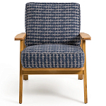 Кресло с каркасом из массива дуба Deniaud Oak Blue Print  Armchair варинант исполнения - 2 | Loft Concept в Липецке