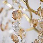 Бра золотого цвета с ветвями и прозрачными хрустальнымих подвесками Droplet Chandelier варинант исполнения - 4 | Loft Concept в Липецке