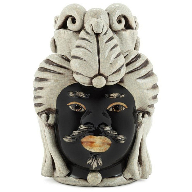 Ваза Vase Moro Man Small Dark Brown Черный Бежевый Ваза Vase Moro Man Small Dark Brown Черный Бежевый в Липецке | Loft Concept