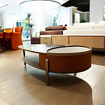 Дизайнерский журнальный стол овальной формы с открывающейся столешницей Caleb Coffee Table варинант исполнения - 2 | Loft Concept в Липецке