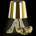 Настольная лампа фигурная золотого цвета с гладким абажуром Высота 17 см Sophia варинант исполнения - 3 | Loft Concept в Липецке