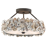 Потолочный светильник круглый с абажуром из устричных раковин Sea Ravens варинант исполнения - 2 | Loft Concept в Липецке