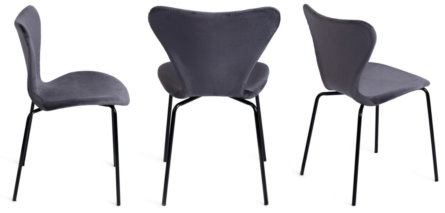 Стул Julissa Grey-Blue Chair флок Стул Julissa Grey-Blue Chair флок - Loft-Concept в Липецке