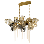 Люстра подвесная с 22-мя гранёными стеклянными плафонами с вертикальными подвесками Gilded Mirage  варинант исполнения - 5 | Loft Concept в Липецке