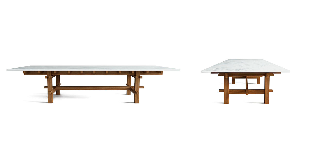 Журнальный стол из дерева с каменной столешницей Minka Table Журнальный стол из дерева с каменной столешницей Minka Table - Loft-Concept в Липецке